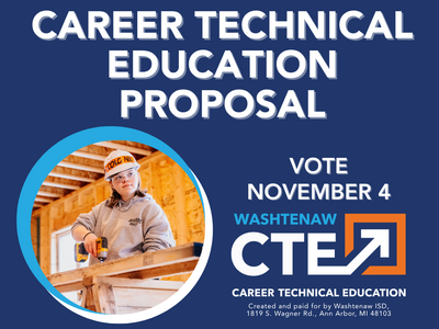 Student works with a drill at a construction site wearing a hard hat
