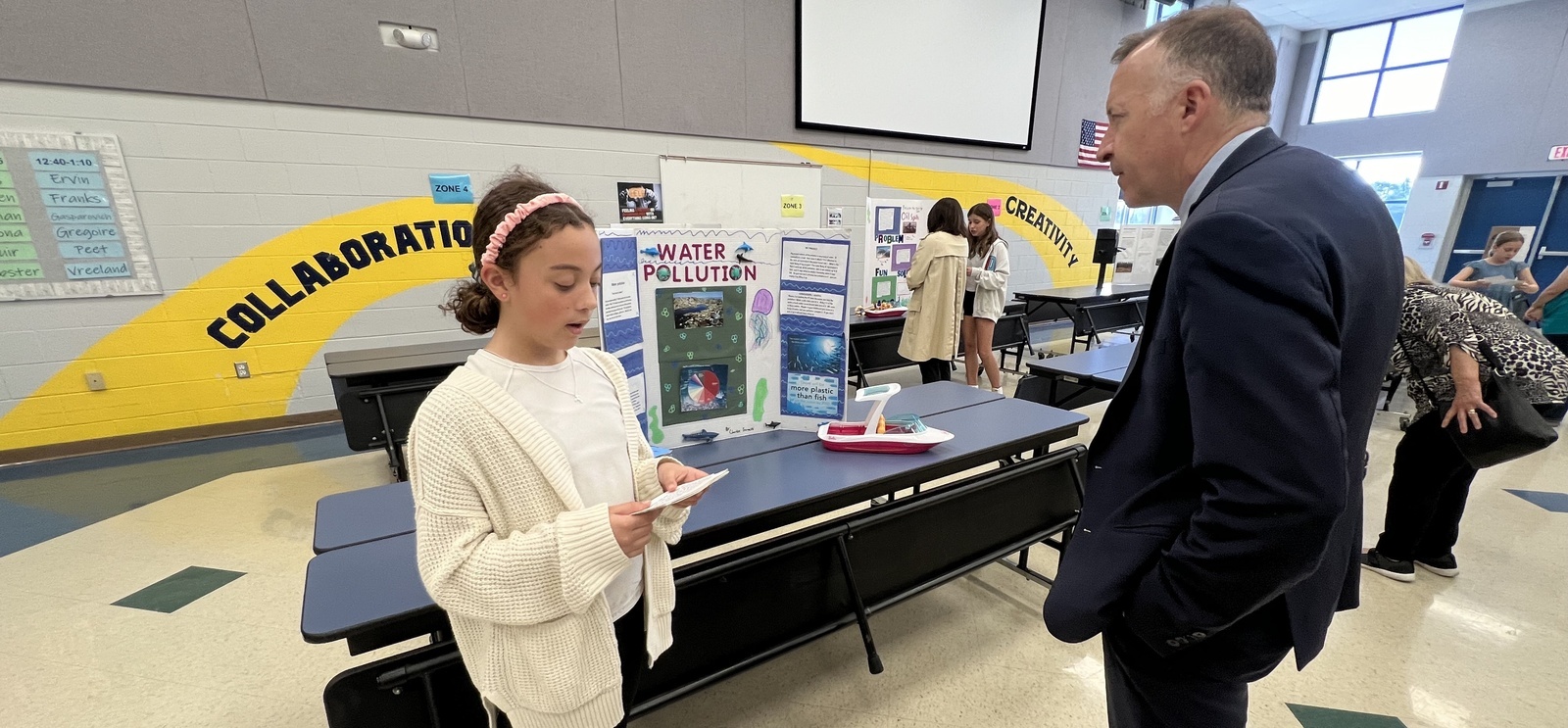 Student with Superintendent at Heritage