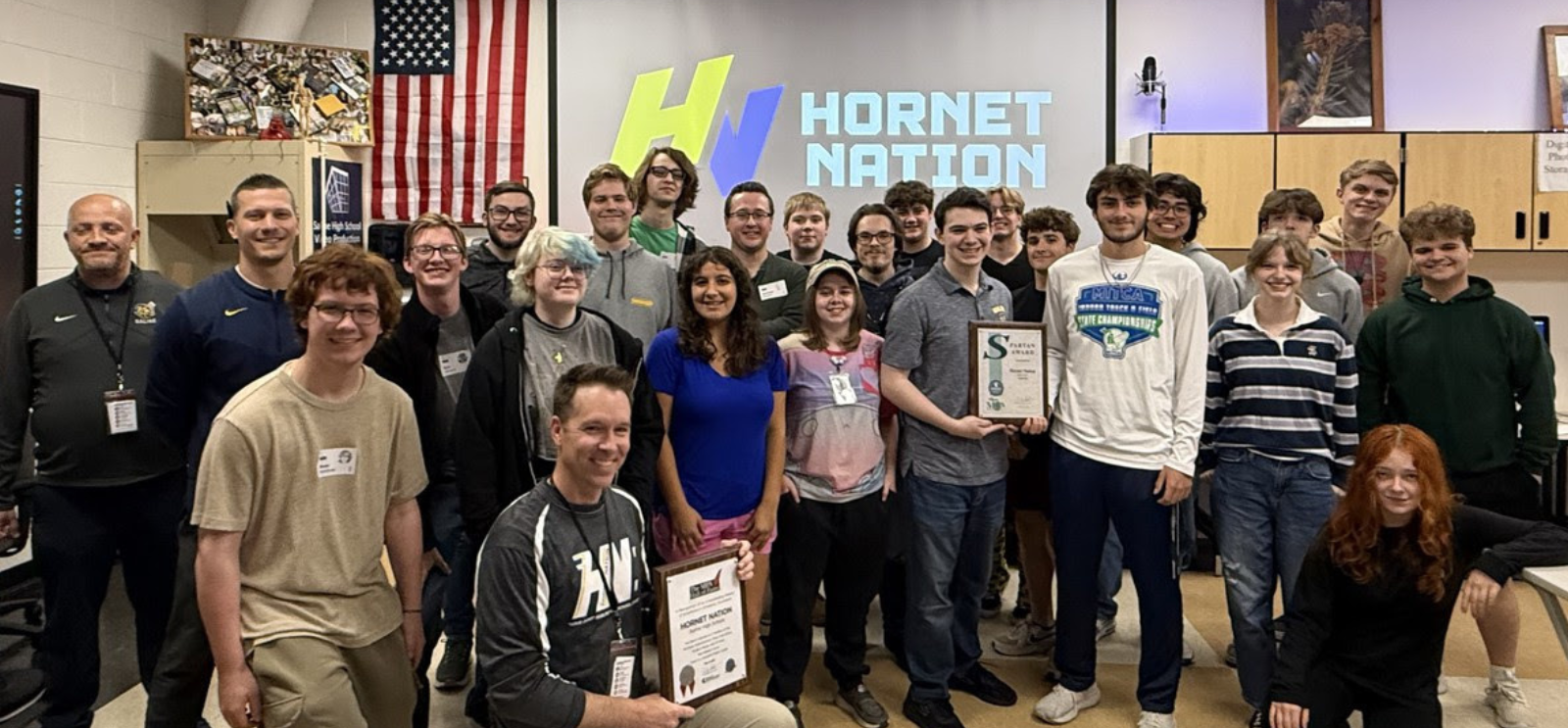 Students and Staff with Hornet Nation