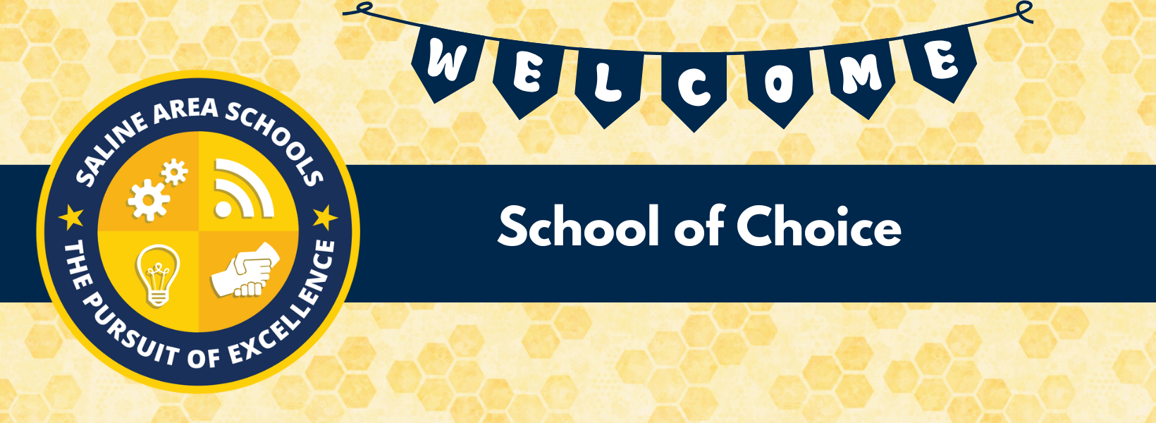 welcome sign and SAS emblem decorative banner